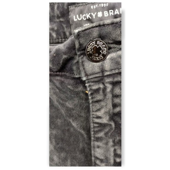 Lucky Brand Womens Size 12 31 Black Marble Velvet Brooke Legging 5 pocket Jeans - Picture 11 of 11